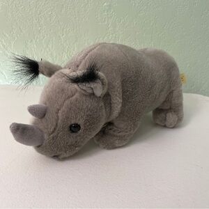 Gray Plush Rhino Toy